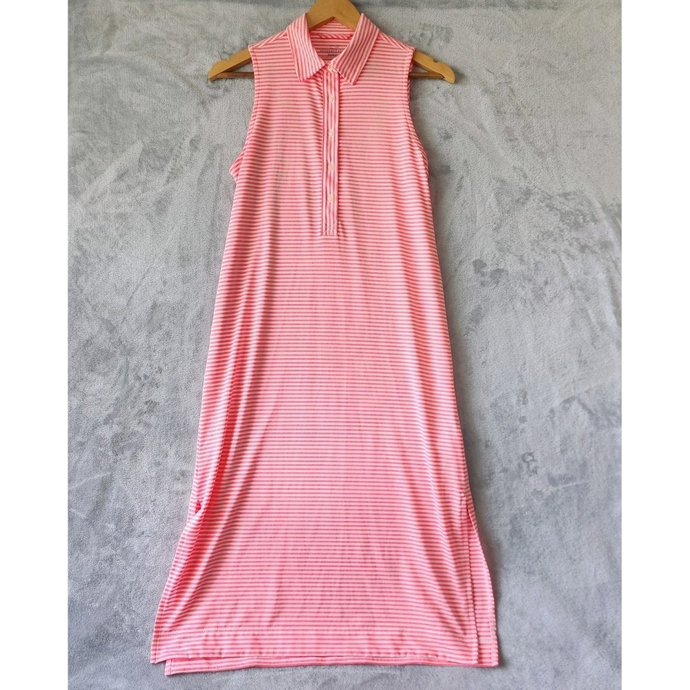 Vineyard Vines Pink and White Striped Sleeveless Maxi Dress